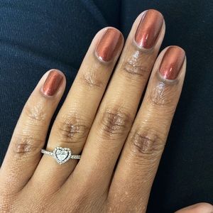 Pandora Sparkling Elevated Heart Ring